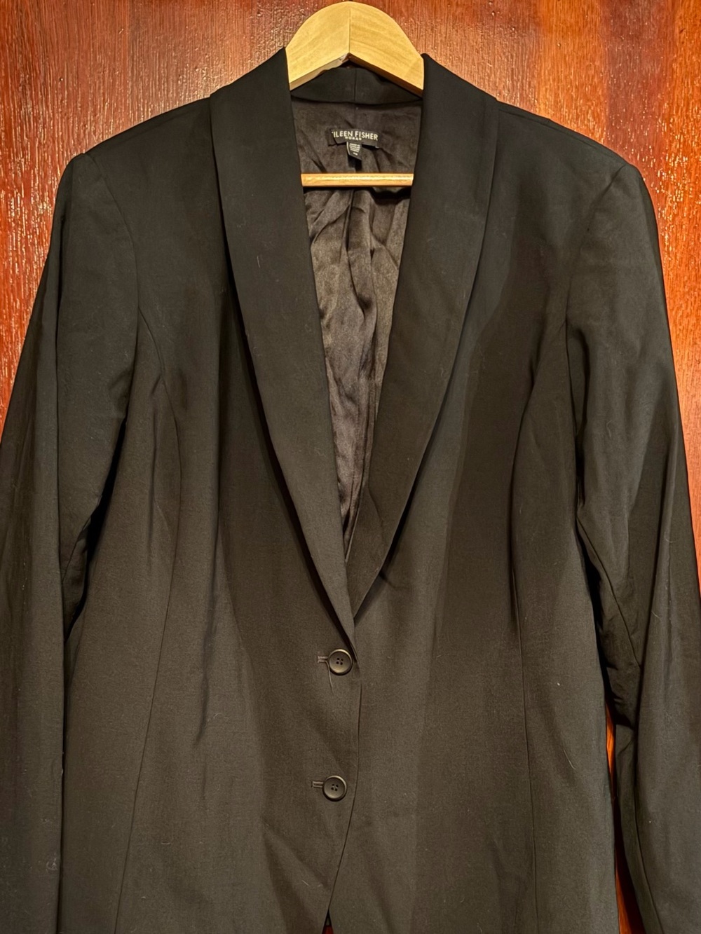 Eileen Fisher Black Women’s Blazer - Classic Two-Button